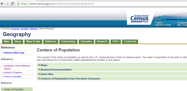 Centers of Population 1